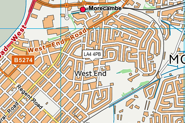 LA4 4PB map - OS VectorMap District (Ordnance Survey)