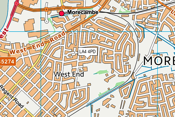 LA4 4PD map - OS VectorMap District (Ordnance Survey)