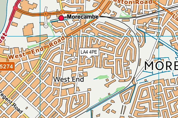 LA4 4PE map - OS VectorMap District (Ordnance Survey)