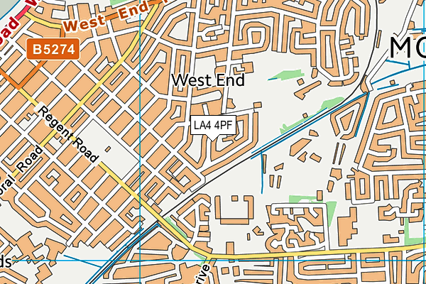 LA4 4PF map - OS VectorMap District (Ordnance Survey)