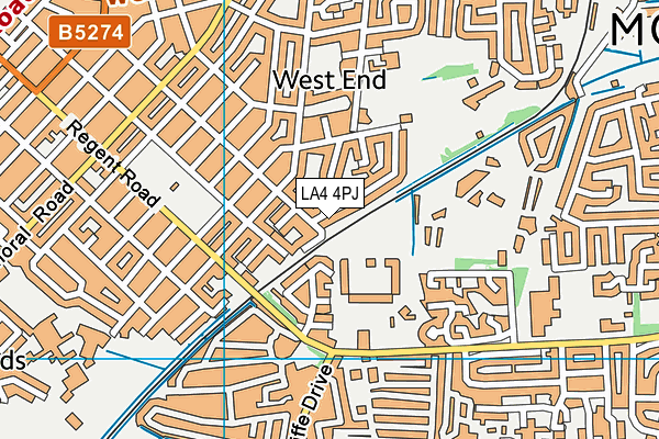 LA4 4PJ map - OS VectorMap District (Ordnance Survey)