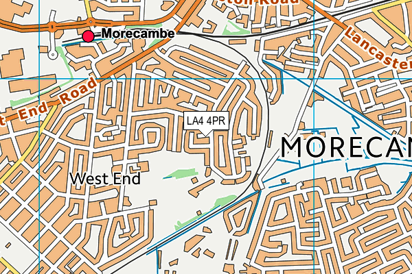 LA4 4PR map - OS VectorMap District (Ordnance Survey)