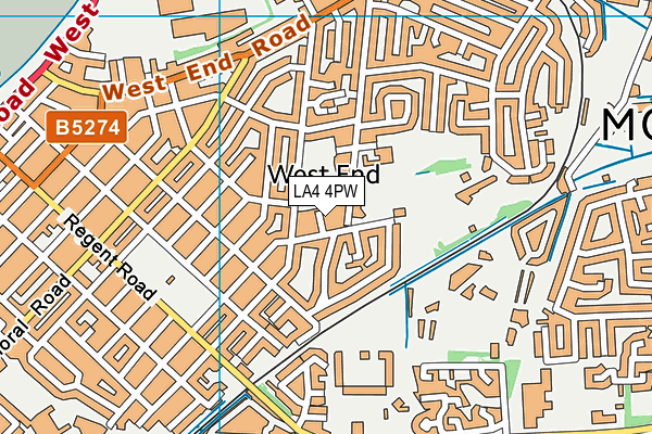 LA4 4PW map - OS VectorMap District (Ordnance Survey)