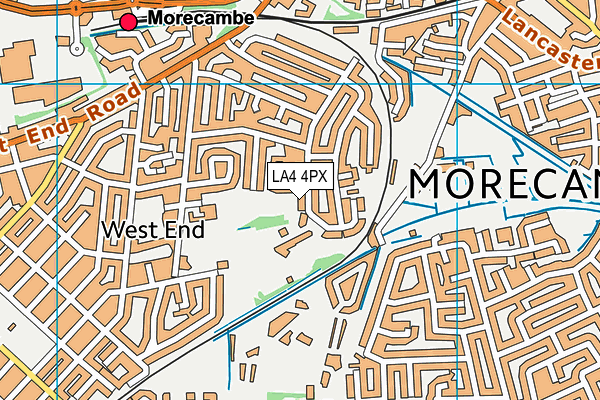 LA4 4PX map - OS VectorMap District (Ordnance Survey)