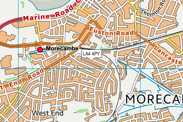 LA4 4PY map - OS VectorMap District (Ordnance Survey)