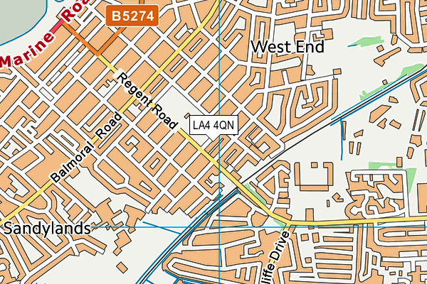 LA4 4QN map - OS VectorMap District (Ordnance Survey)