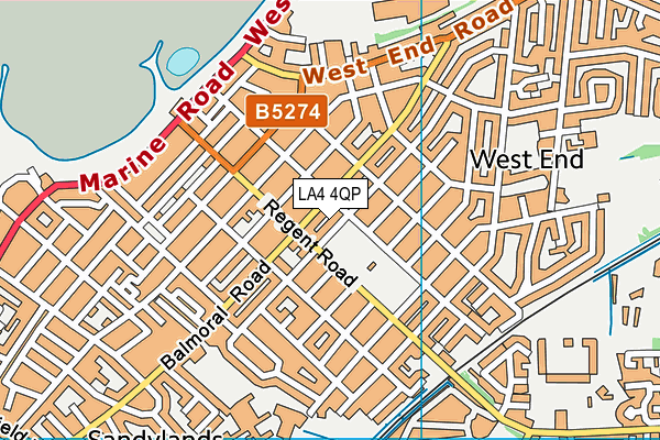 LA4 4QP map - OS VectorMap District (Ordnance Survey)