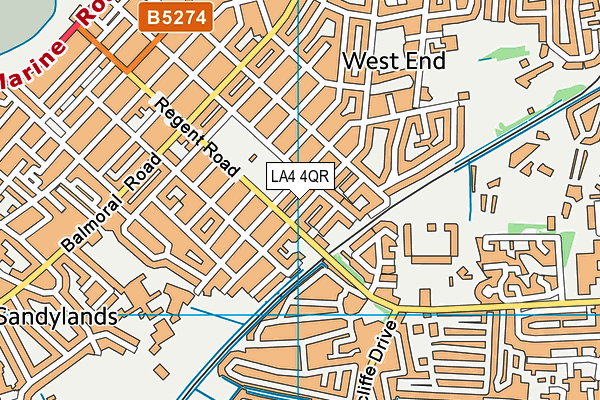 LA4 4QR map - OS VectorMap District (Ordnance Survey)