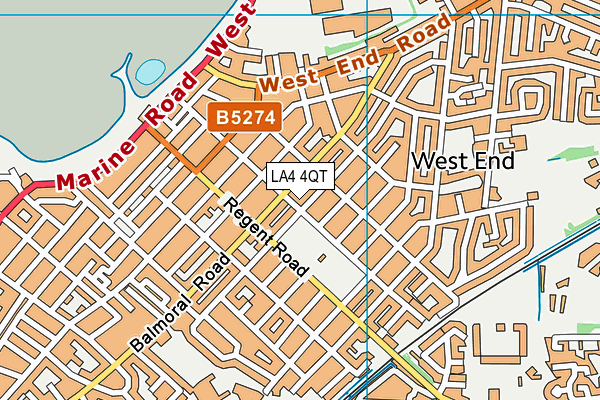 LA4 4QT map - OS VectorMap District (Ordnance Survey)