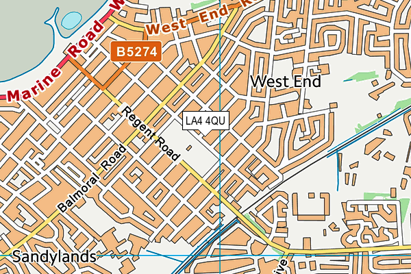 LA4 4QU map - OS VectorMap District (Ordnance Survey)