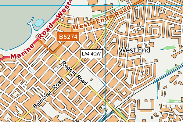 LA4 4QW map - OS VectorMap District (Ordnance Survey)