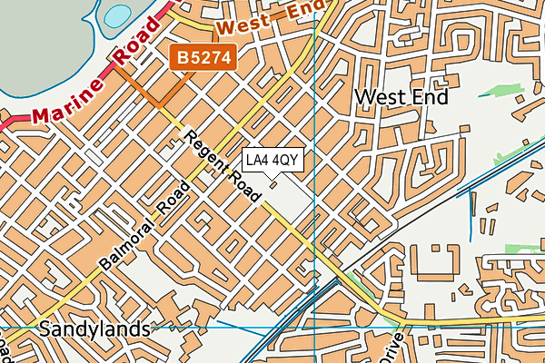 LA4 4QY map - OS VectorMap District (Ordnance Survey)