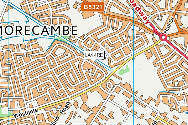 LA4 4RE map - OS VectorMap District (Ordnance Survey)