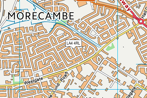 LA4 4RL map - OS VectorMap District (Ordnance Survey)