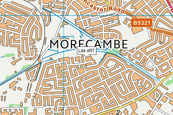 LA4 4RT map - OS VectorMap District (Ordnance Survey)