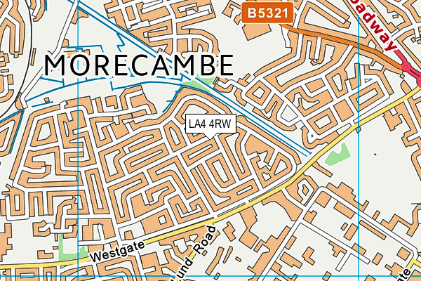LA4 4RW map - OS VectorMap District (Ordnance Survey)