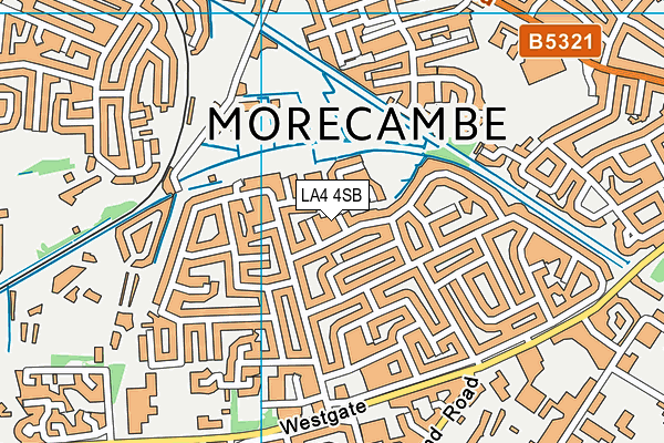 LA4 4SB map - OS VectorMap District (Ordnance Survey)