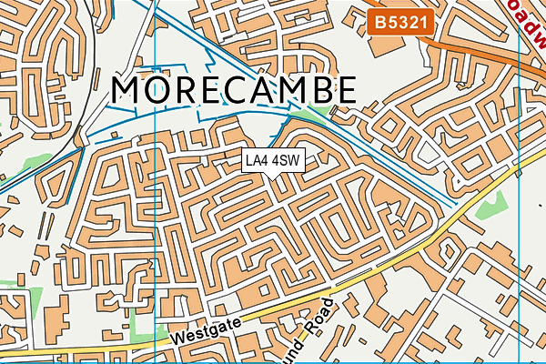 LA4 4SW map - OS VectorMap District (Ordnance Survey)