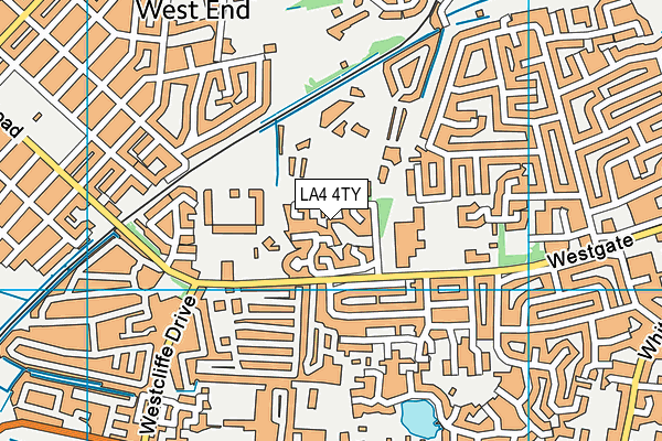 LA4 4TY map - OS VectorMap District (Ordnance Survey)