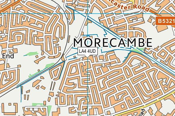 LA4 4UD map - OS VectorMap District (Ordnance Survey)