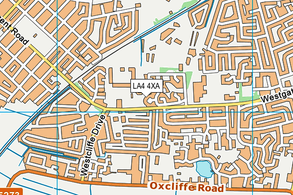 LA4 4XA map - OS VectorMap District (Ordnance Survey)