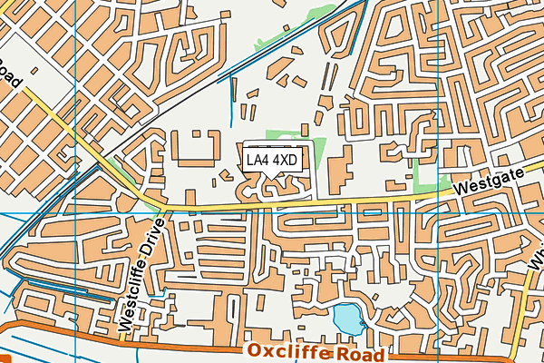 LA4 4XD map - OS VectorMap District (Ordnance Survey)