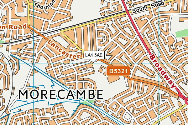 LA4 5AE map - OS VectorMap District (Ordnance Survey)