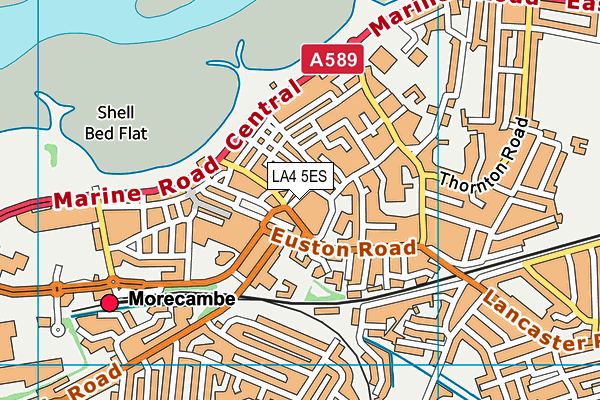 LA4 5ES map - OS VectorMap District (Ordnance Survey)