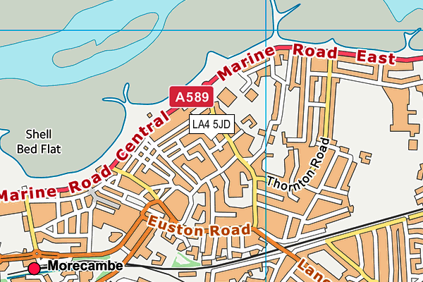 LA4 5JD map - OS VectorMap District (Ordnance Survey)