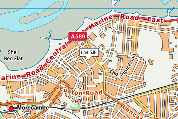 LA4 5JE map - OS VectorMap District (Ordnance Survey)