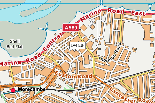 LA4 5JF map - OS VectorMap District (Ordnance Survey)