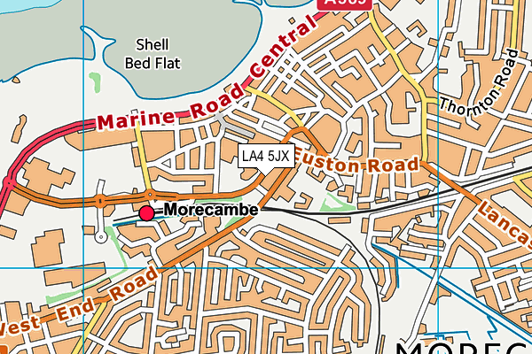 LA4 5JX map - OS VectorMap District (Ordnance Survey)