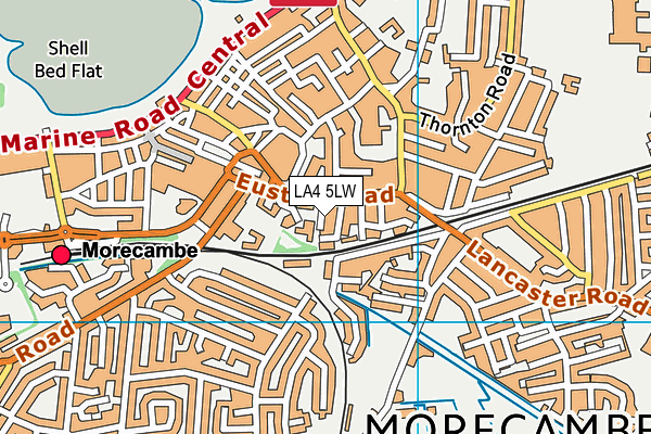 LA4 5LW map - OS VectorMap District (Ordnance Survey)