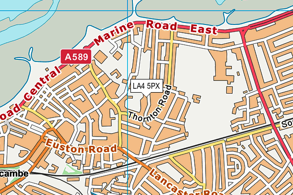 LA4 5PX map - OS VectorMap District (Ordnance Survey)