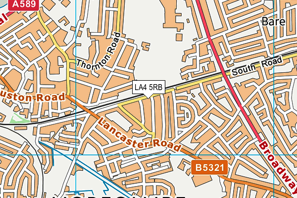 LA4 5RB map - OS VectorMap District (Ordnance Survey)