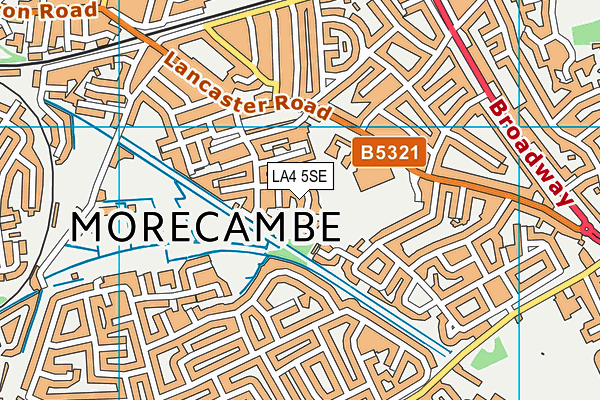 LA4 5SE map - OS VectorMap District (Ordnance Survey)