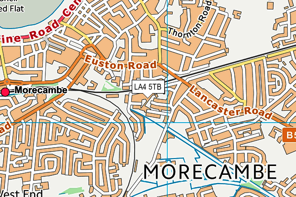 LA4 5TB map - OS VectorMap District (Ordnance Survey)