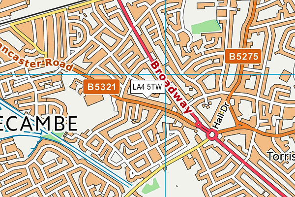 LA4 5TW map - OS VectorMap District (Ordnance Survey)