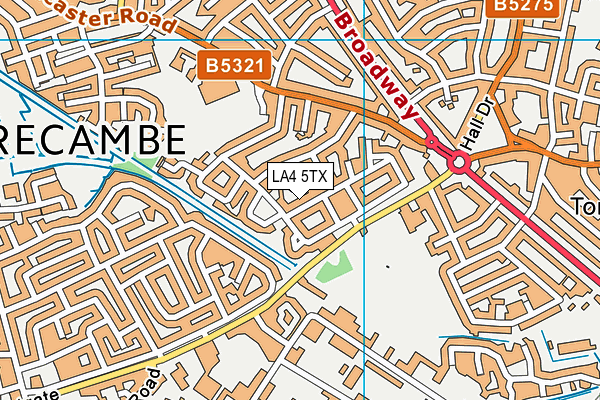 LA4 5TX map - OS VectorMap District (Ordnance Survey)