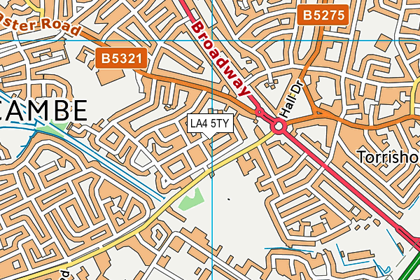 LA4 5TY map - OS VectorMap District (Ordnance Survey)