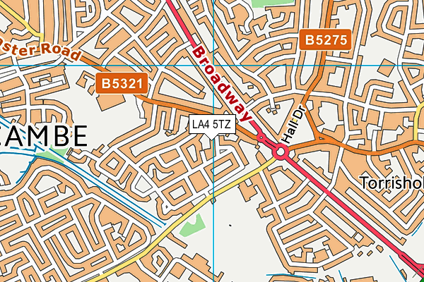 LA4 5TZ map - OS VectorMap District (Ordnance Survey)