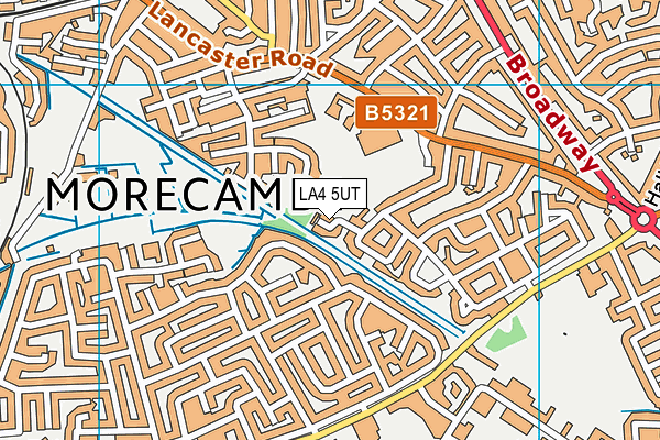 LA4 5UT map - OS VectorMap District (Ordnance Survey)