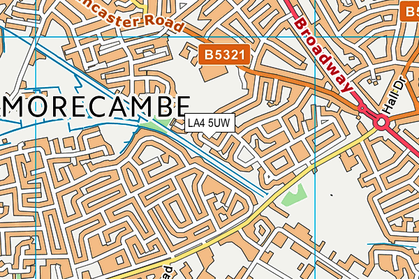 LA4 5UW map - OS VectorMap District (Ordnance Survey)