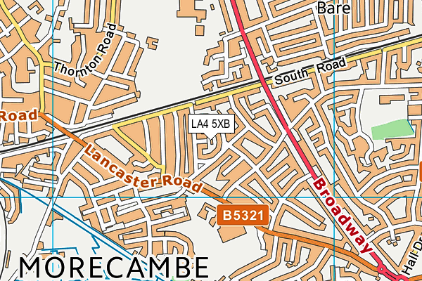 LA4 5XB map - OS VectorMap District (Ordnance Survey)