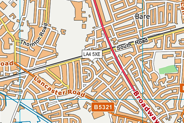 LA4 5XE map - OS VectorMap District (Ordnance Survey)