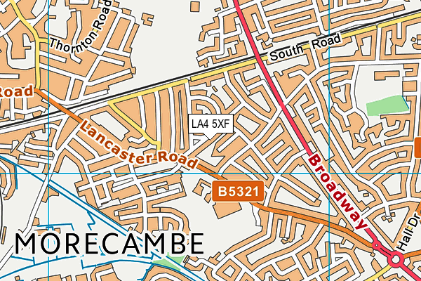 LA4 5XF map - OS VectorMap District (Ordnance Survey)
