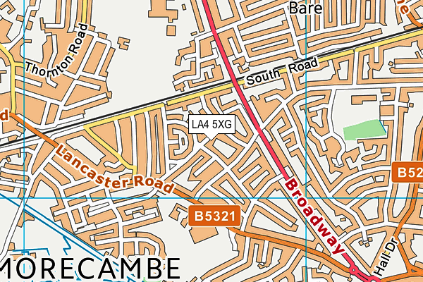LA4 5XG map - OS VectorMap District (Ordnance Survey)