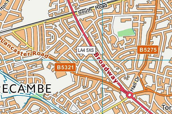LA4 5XS map - OS VectorMap District (Ordnance Survey)