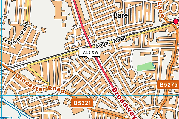 LA4 5XW map - OS VectorMap District (Ordnance Survey)