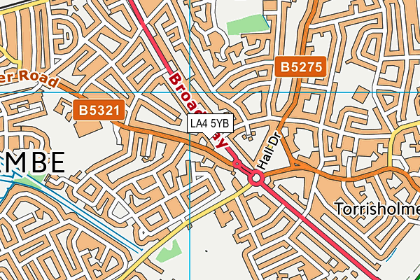 LA4 5YB map - OS VectorMap District (Ordnance Survey)
